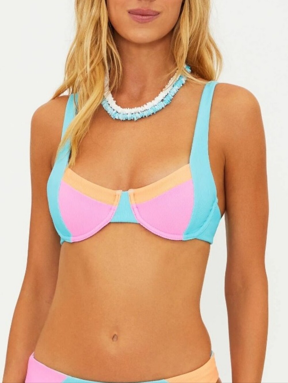 Beach Riot Colorblock Bikini Set - Aqua, Pink & Peach